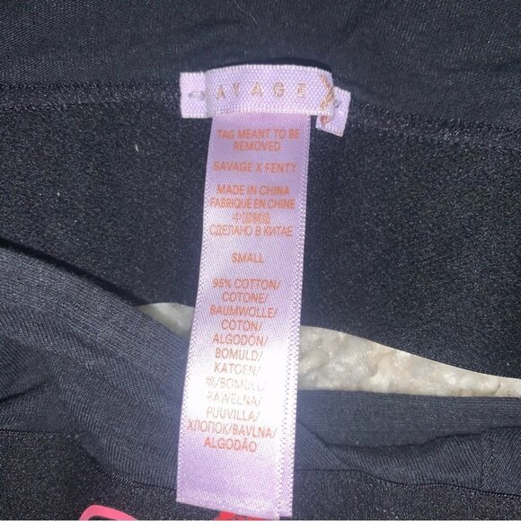 Savage x Fenty Forever Savage Bralette Bra Logo Heart Black Pink Size Small - Picture 6 of 7